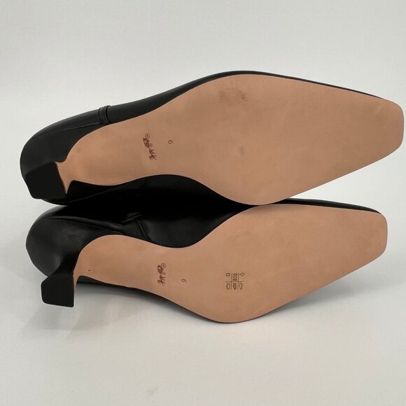 Coach Raquel Leather Tall Boots Size 9B Black Zip Closure Mid Heel CW985 - Picture 16 of 16